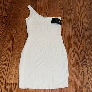 FASHION NOVA WHITE ONE SHOULDER DRESS